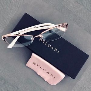 BVLGARI Rose Gold Half Rim Eyeglasses